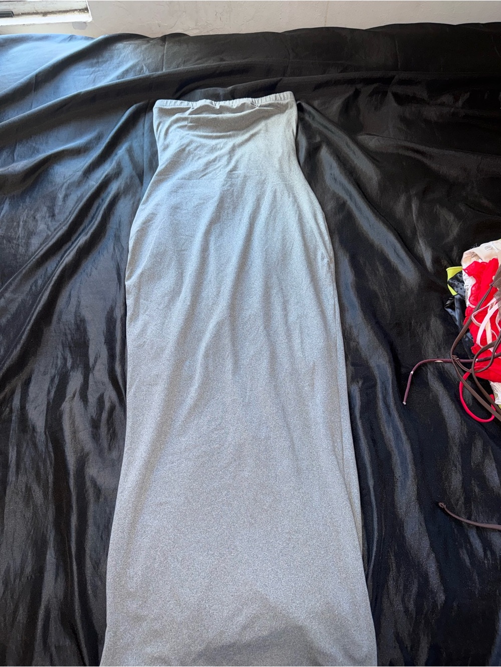 Gray Double-Layered Bodycon Maxi Dress – Size Medium